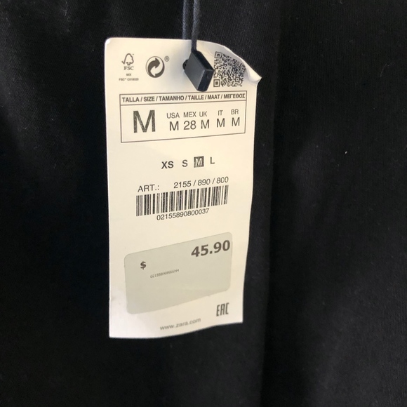 Zara Black Denim zip Up Dress - Picture 2 of 6